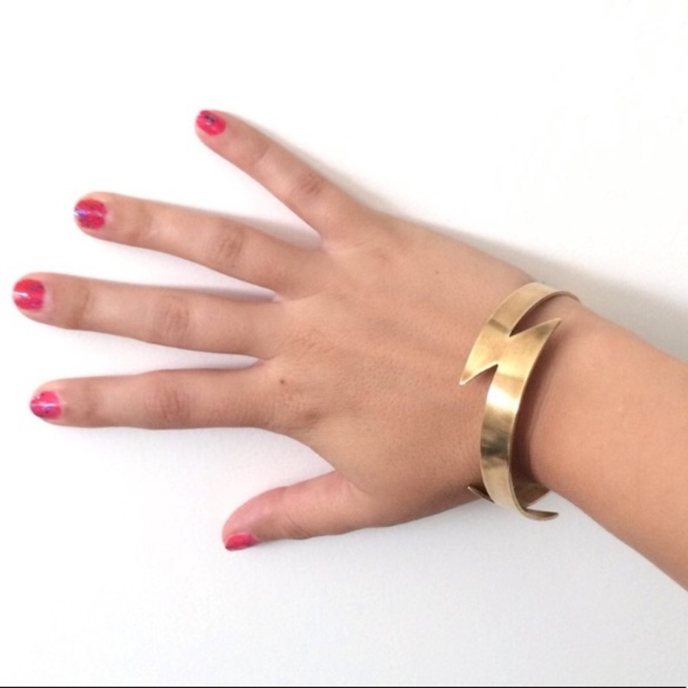 Brass Infinity Lightning Bolt Bangle Bracelet - image 4